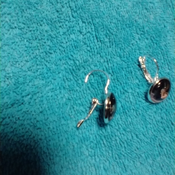 Silvertone moon fairy wire lever earrings - Picture 3 of 4